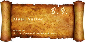 Blasy Valter névjegykártya